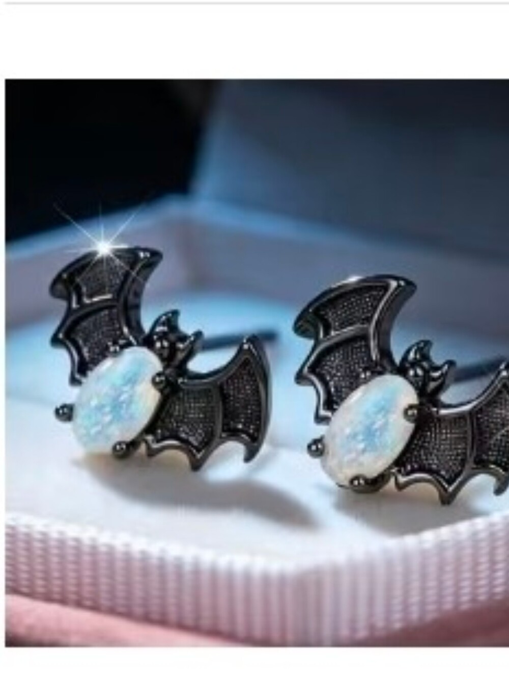 $8 Each Or Bundle 5/$20 Opal & Black Bat Stud Earrings